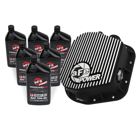 Afe Power 97-16 F150 3.5L PRO SERIES REAR DIFF COVER BLACK W MACHINED FINS W GEA 46-70152-WL